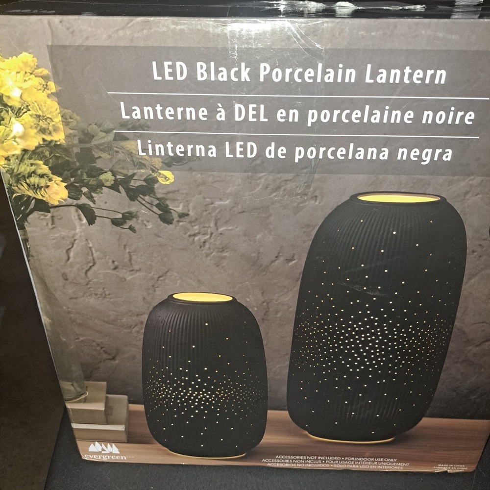 LED Black Porcelain Lantern Home Decor Lighting